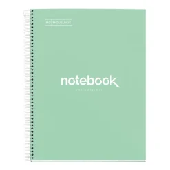 Notebook Emotions, Couverture rigide, A4, lignes horizontales 7 mm, 120 feuilles de 5 couleurs, Miquelrius, Menthe.