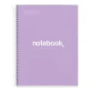 Notebook Emotions, Couverture rigide, A4, lignes horizontales 7 mm, 120 feuilles de 5 couleurs, Miquelrius, Lavande.