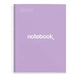 Notebook Emotions, Couverture rigide, A4, lignes horizontales 7 mm, 120 feuilles de 5 couleurs, Miquelrius, Lavande.