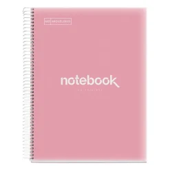 Notebook Emotions, Couverture souple, A4, lignes horizontales 7 mm, 120 feuilles de 5 couleurs, Miquelrius, Rose.