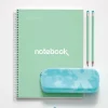Notebook Emotions, Couverture rigide, A4, quadrillage 5x5 mm, 80 feuilles de 1 couleur, Miquelrius, Menthe.