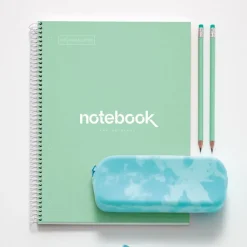 Notebook Emotions, Couverture rigide, A4, quadrillage 5x5 mm, 80 feuilles de 1 couleur, Miquelrius, Menthe.