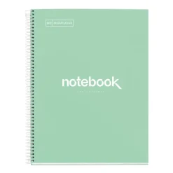 Notebook Emotions, Couverture rigide, A4, quadrillage 5x5 mm, 80 feuilles de 1 couleur, Miquelrius, Menthe.