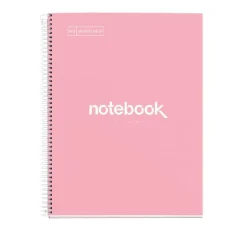 Notebook Emotions, Couverture rigide, A4, quadrillage 5x5 mm, 80 feuilles de 1 couleur, Miquelrius, Rose.