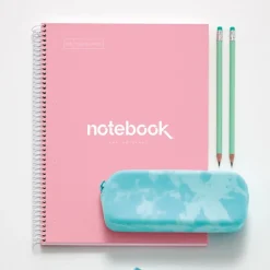 Notebook Emotions, Couverture rigide, A4, quadrillage 5x5 mm, 80 feuilles de 1 couleur, Miquelrius, Rose.