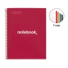 Notebook Emotions, Couverture rigide, A4, lignes horizontales 7 mm, 120 feuilles de 5 couleurs, Miquelrius, Rouge.