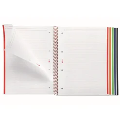 Notebook Emotions, Couverture rigide, A4, lignes horizontales 7 mm, 120 feuilles de 5 couleurs, Miquelrius, Rouge.