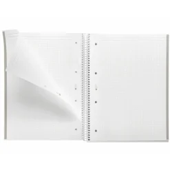 Notebook Emotions, Couverture rigide, A4, quadrillage 5x5 mm, 80 feuilles de 1 couleur, Miquelrius, Gris.