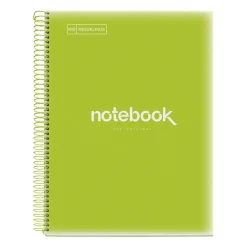 Notebook Emotions, Couverture souple, A4, lignes horizontales 7 mm, 120 feuilles de 5 couleurs, Miquelrius, Lime.