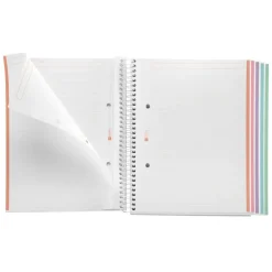 Notebook Emotions, Couverture souple, A5, lignes horizontales 7 mm, 120 feuilles de 5 couleurs, Miquelrius, Rose.