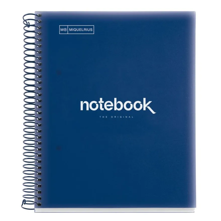 Notebook Emotions, Couverture souple, A5, lignes horizontales 7 mm, 120 feuilles de 5 couleurs, Miquelrius, Bleu Ciel.
