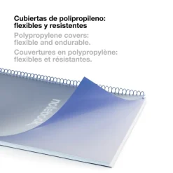 Notebook Emotions, Couverture souple, A5, lignes horizontales 7 mm, 120 feuilles de 5 couleurs, Miquelrius, Bleu Ciel.