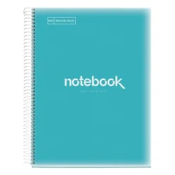 Notebook Emotions, Couverture souple, A4, quadrillage 5x5 mm, 80 feuilles de 1 couleur, Miquelrius, Bleu Ciel.
