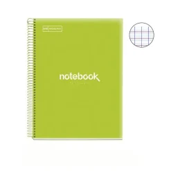 Notebook Emotions, Couverture souple, A4, séyès, 80 feuilles de 1 couleur, Miquelrius, Lime.