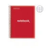 Notebook Emotions, Couverture souple, A4, séyès, 80 feuilles de 1 couleur, Miquelrius, Rouge.