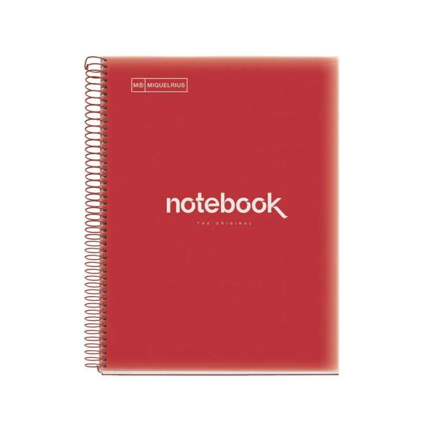 Notebook Emotions, Couverture souple, A4, séyès, 80 feuilles de 1 couleur, Miquelrius, Rouge.