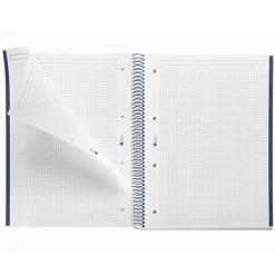 Notebook Emotions, Couverture rigide, A4, quadrillage 5x5 mm, 80 feuilles de 1 couleur, Miquelrius, Marine.