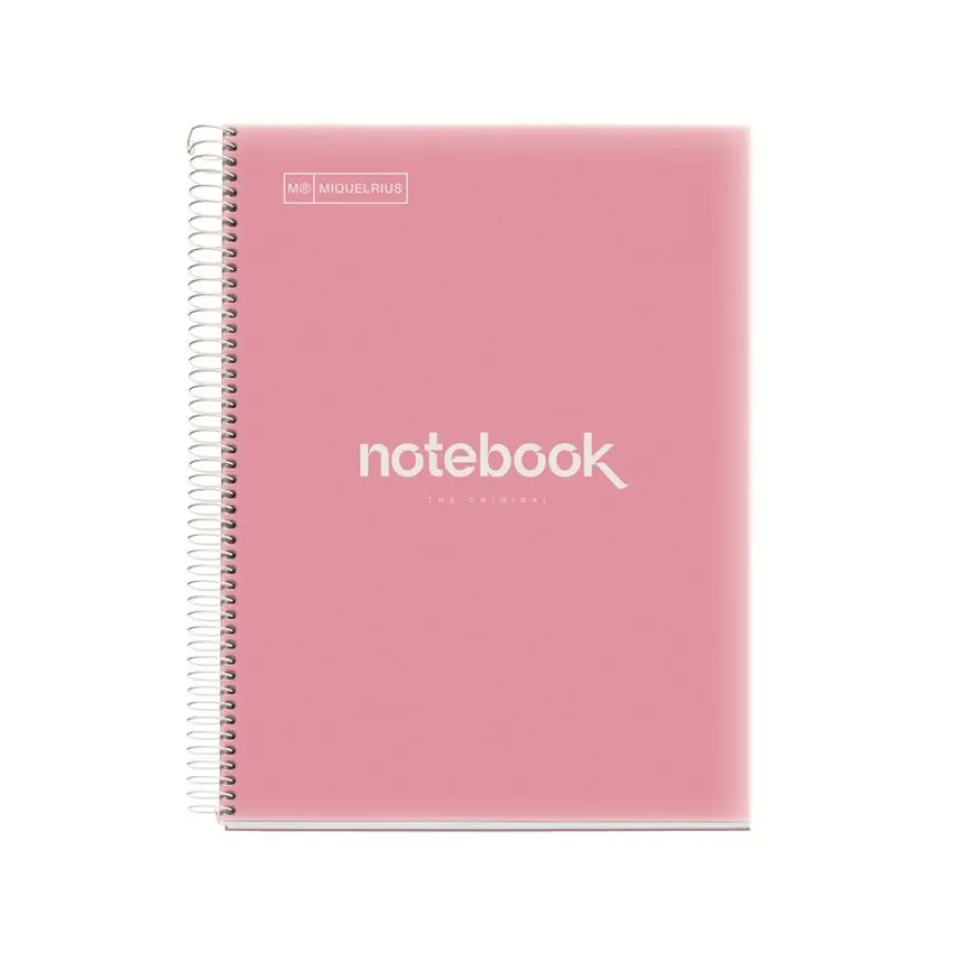 Notebook Emotions, Couverture souple, A4, séyès, 80 feuilles de 1 couleur, Miquelrius, Rose.
