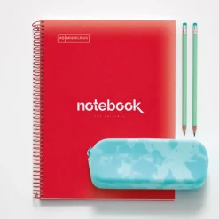 Notebook Emotions, Couverture souple, A4, lignes horizontales 7 mm, 120 feuilles de 5 couleurs, Miquelrius, Rouge.
