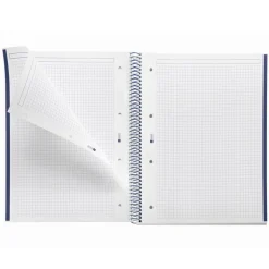 Notebook Emotions, Couverture souple, A4, quadrillage 5x5 mm, 80 feuilles de 1 couleur, Miquelrius, Bleu Marine.