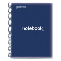 Notebook Emotions, Couverture souple, A4, quadrillage 5x5 mm, 80 feuilles de 1 couleur, Miquelrius, Bleu Marine.