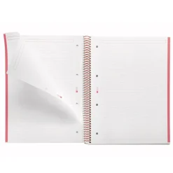Notebook Emotions, Couverture rigide, A4, lignes horizontales 7 mm, 80 feuilles de 1 couleur, Miquelrius, Rouge.