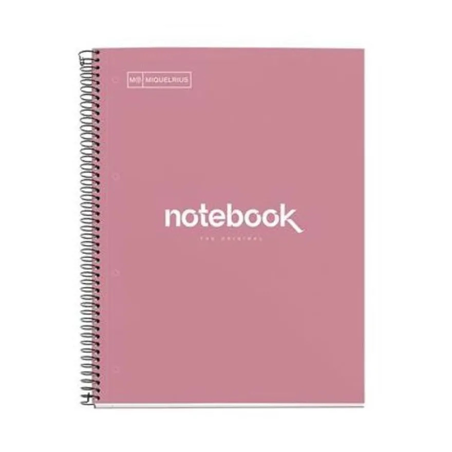 NOTEBOOK MIQUELRIUS - Cahier à spirale A4 (21x29,7 cm) - 160 pages - petits carreaux (5x5) - rose poudré