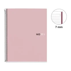 Notebook The Original, Couverture rigide, A4, lignes horizontales, 80 feuilles de 1 couleur, Miquelrius, Sable.