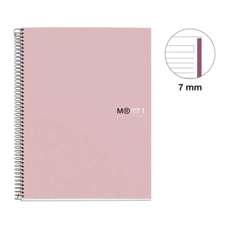 Notebook The Original, Couverture rigide, A4, lignes horizontales, 80 feuilles de 1 couleur, Miquelrius, Sable.