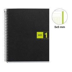 Notebook The Original, Couverture souple, A5, quadrillage 5x5 mm, 80 feuilles de 1 couleur, Miquelrius, Vert.