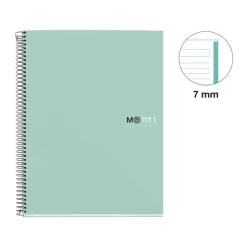 Notebook The Original, Couverture rigide, A4, lignes horizontales, 80 feuilles de 1 couleur, Miquelrius, Aqua.