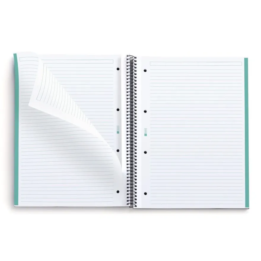 Notebook The Original, Couverture rigide, A4, lignes horizontales, 80 feuilles de 1 couleur, Miquelrius, Aqua.