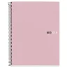 Notebook The Original, Couverture rigide, A5, lignes horizontales, 80 feuilles de 1 couleur, Miquelrius, Sable.