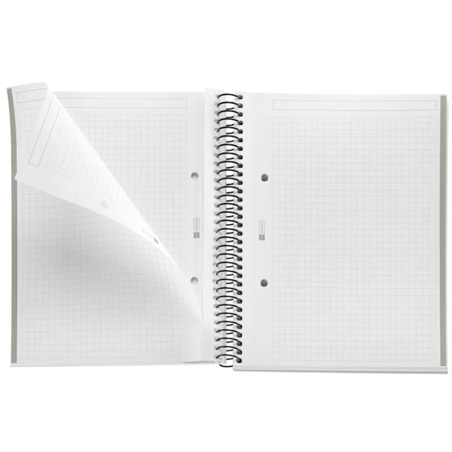 Notebook The Original, Couverture souple, A5, quadrillage 5x5 mm, 80 feuilles de 1 couleur, Miquelrius, Gris.