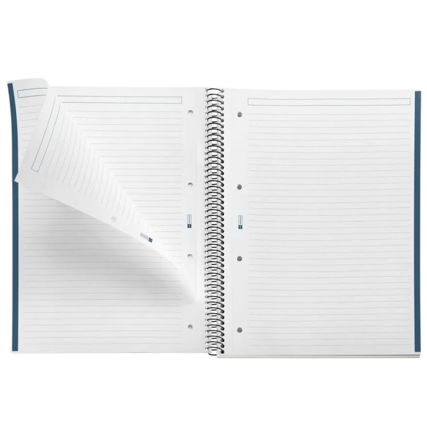 Notebook The Original, Couverture rigide, A4, lignes horizontales, 80 feuilles de 1 couleur, Miquelrius, Océan.