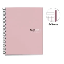 Notebook The Original, Couverture rigide, A5, quadrillage 5x5 mm, 80 feuilles de 1 couleur, Miquelrius, Sable.