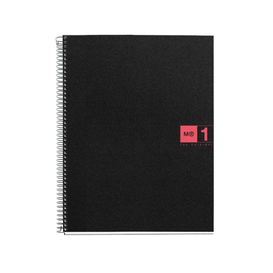 Notebook The Original, Couverture souple, A5, quadrillage 5x5 mm, 80 feuilles de 1 couleur, Miquelrius, Rouge.