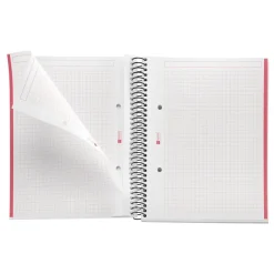 Notebook The Original, Couverture souple, A5, quadrillage 5x5 mm, 80 feuilles de 1 couleur, Miquelrius, Rouge.