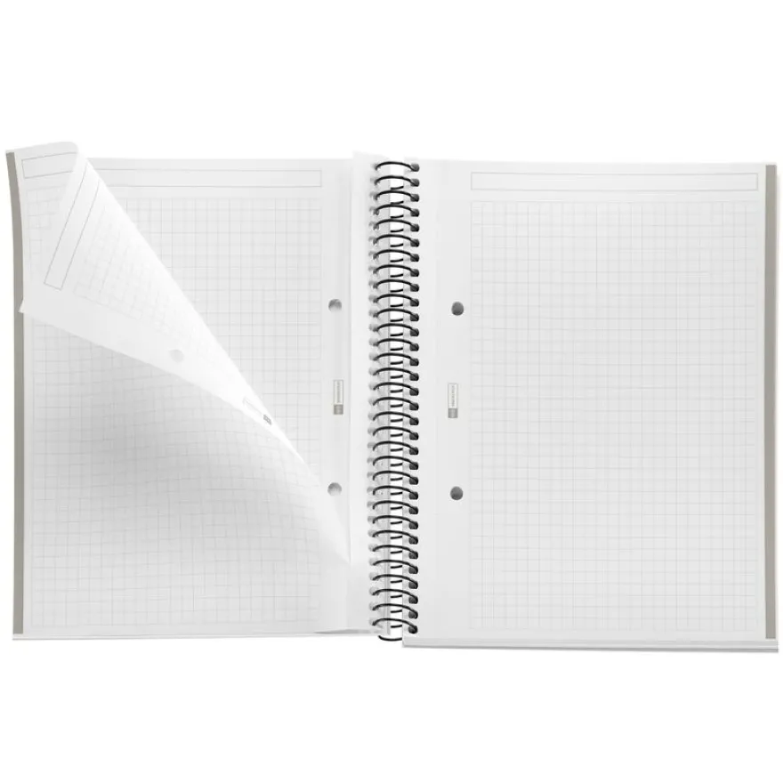 Notebook The Original, Couverture rigide, A5, quadrillage 5x5 mm, 80 feuilles de 1 couleurs, Miquelrius, Grafit.