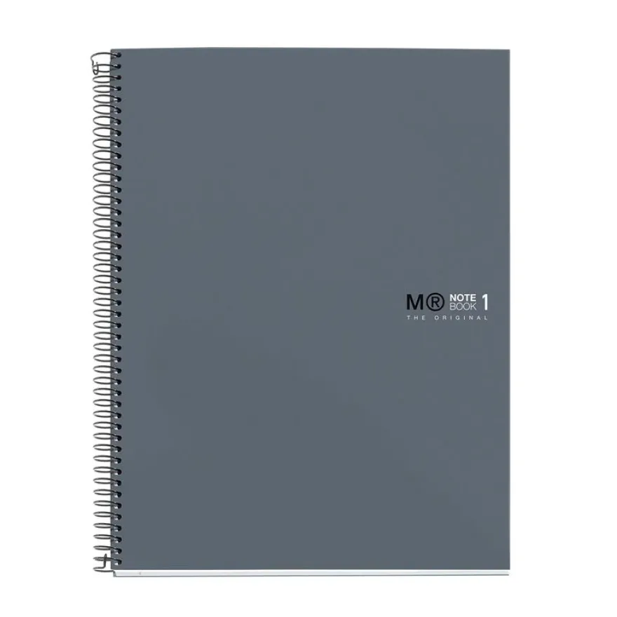 Notebook The Original, Couverture rigide, A5, quadrillage 5x5 mm, 80 feuilles de 1 couleurs, Miquelrius, Grafit.