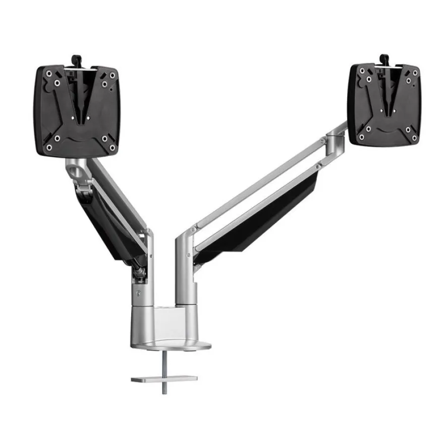 Novus Clu Duo - Support pour écran avec fixation de table - argent / anthracite