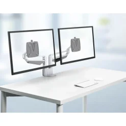 Novus Clu Duo - Support pour écran avec fixation de table - argent / anthracite