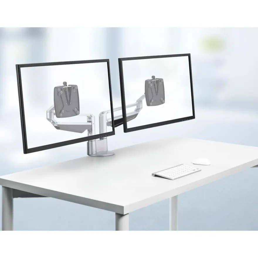 Novus Clu Duo - Support pour écran avec fixation de table - argent / anthracite