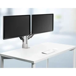 Novus Clu Duo - Support pour écran avec fixation de table - argent / anthracite