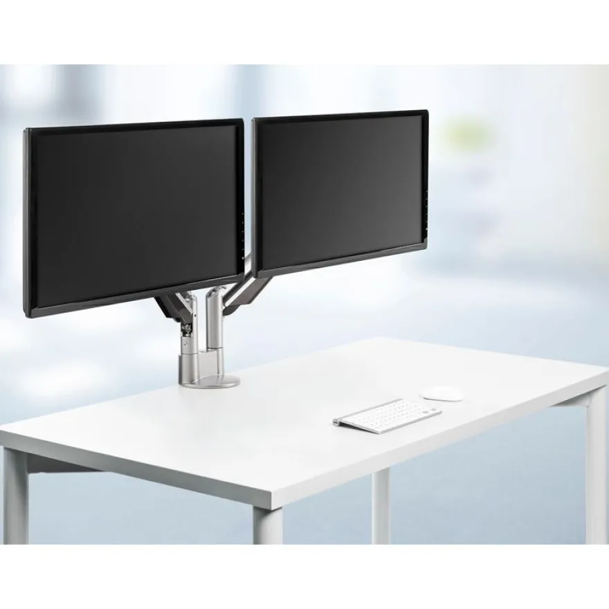 Novus Clu Duo - Support pour écran avec fixation de table - argent / anthracite