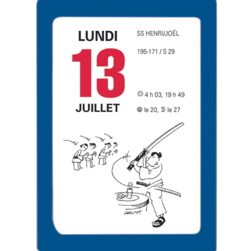 Oberthur - Bloc éphéméride humoristique - 6 x 9 cm - bleu