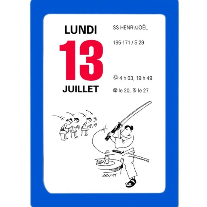 Oberthur - Bloc éphéméride humoristique - 6 x 9 cm - bleu