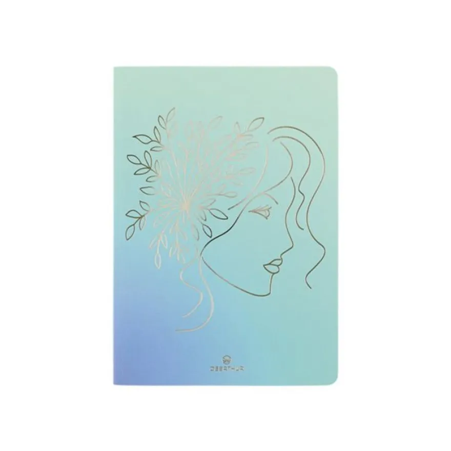 Oberthur - Cahier de notes - A5 (145 x 210 mm) - 100 feuilles / 200 pages - papier ivoire - doublé - couverture couleur menthe