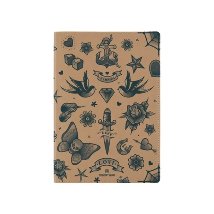 Oberthur - Carnet souple - 148 x 210 mm - Papillon Tatoo