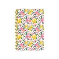 Oberthur Bali - Cahier de notes - fil-o - B6 (125 x 176 mm) - 100 feuilles / 200 pages - papier ivoire - doublé - floral - couverture jaune